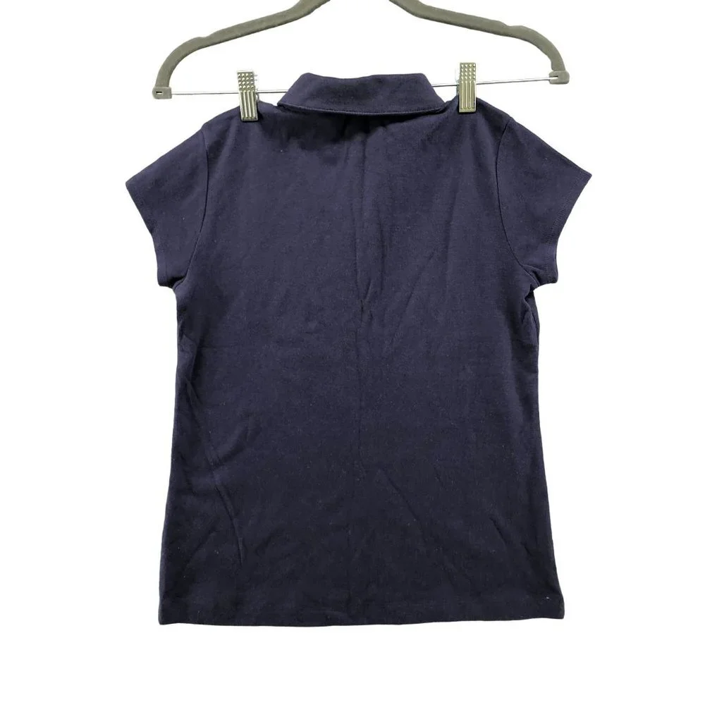 NWT Old Navy Girls Size 14‎ Polo Shirt Navy Blue Short Sleeve Cotton School